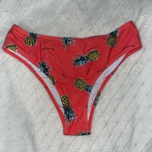Coral Pink Pineapple Bikini Bottoms